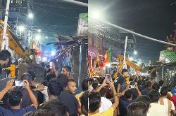বিজেপি কর্মীদের বুলডোজার তাণ্ডব, কলকাতায় আতঙ্ক
